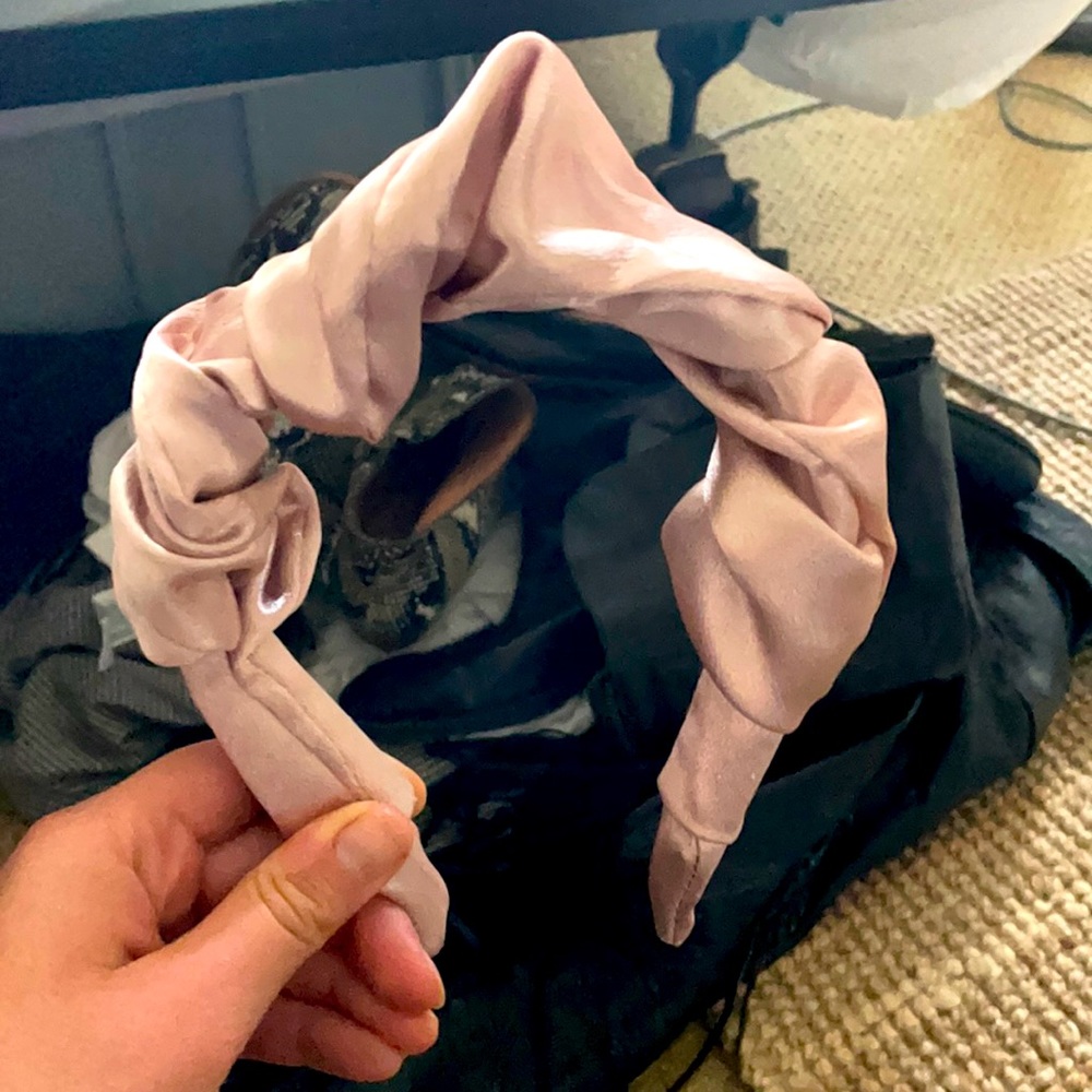 Cute pink satin headband